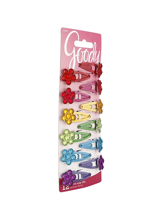 Goody 12-Piece Classics Jewelled Flower Contour Clip Multicolour - Image 3