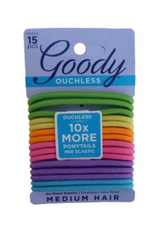 Goody 15-Piece Ouchless Elastics Multicolour 11.5cm 