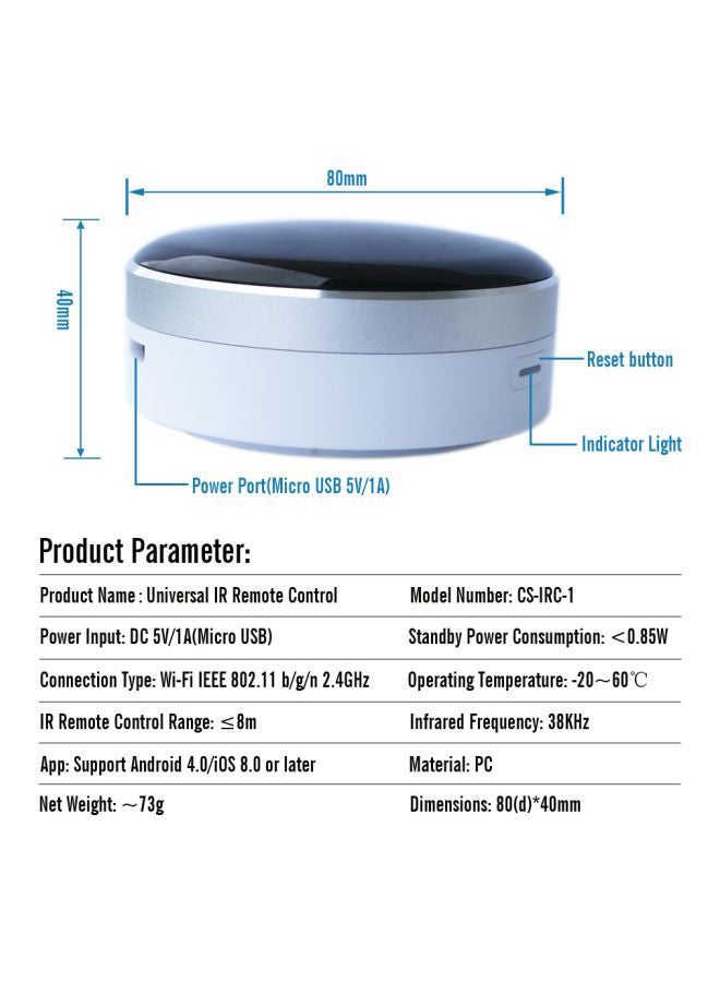 Beauenty Universal WiFi IR Smart Remote Control White/Blue/Silver - Image 5