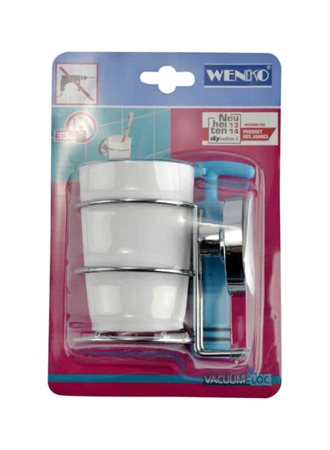 وينكو حامل فرش أسنان يثبت على الجدار فضي/أبيض - Image 1