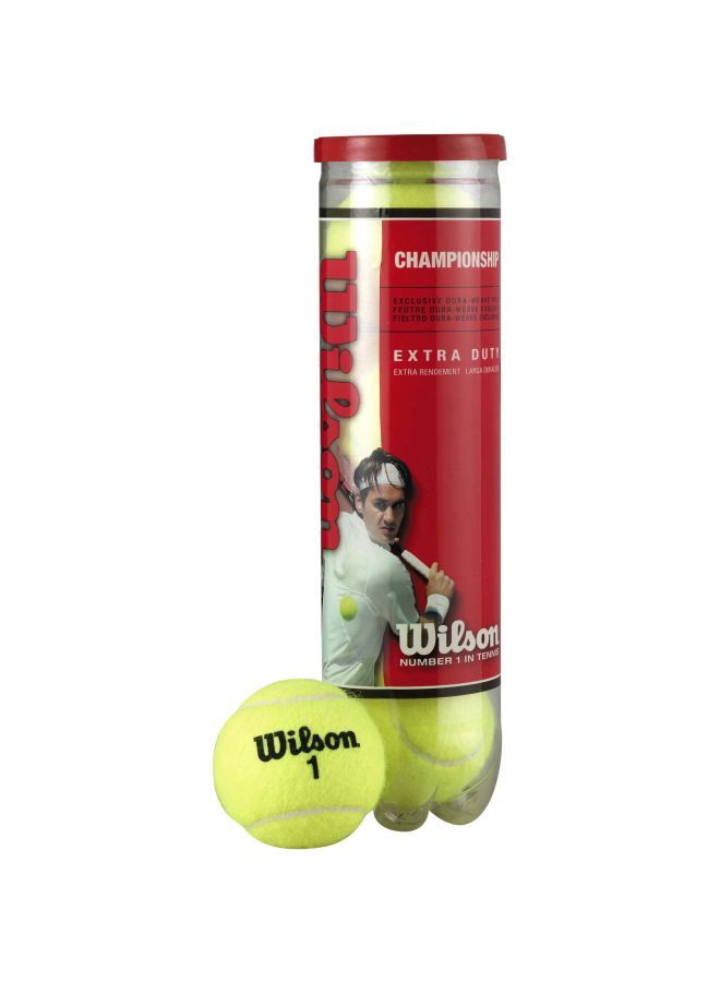 Wilson - Pack Of 4 Championship Extra Duty Tennis Balls Set - Image 1