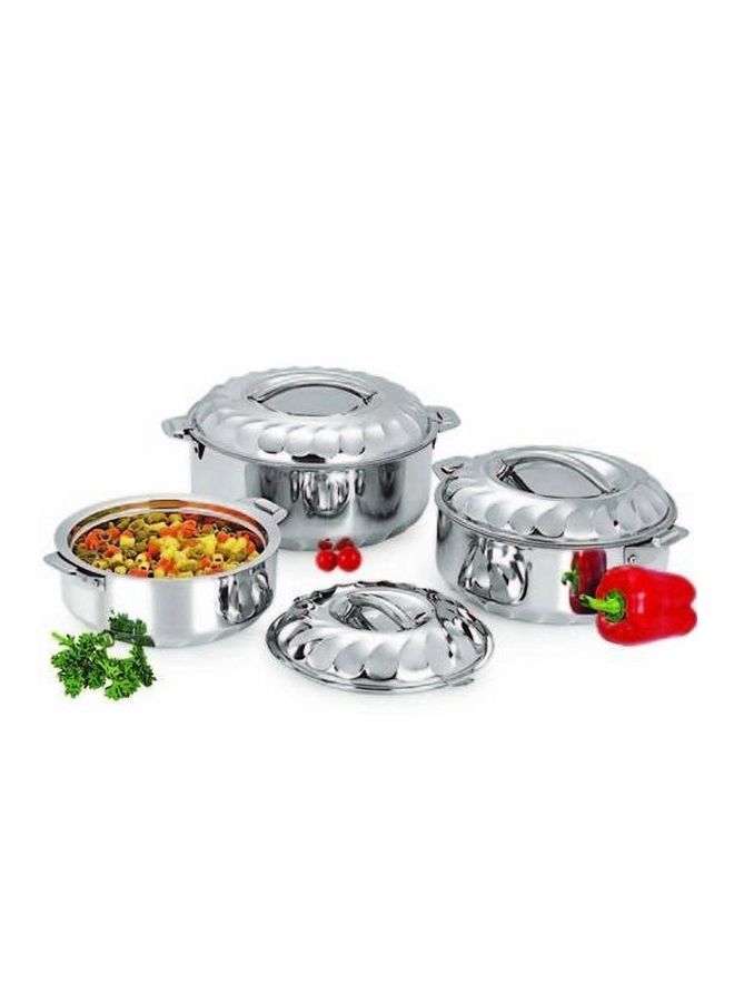 ناشونال طقم كسرولة من الاستانلس ستيل مع أغطية مكون من 6 قطع فضي - Image 2