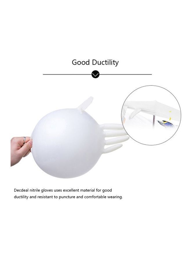 50-Piece Latex Disposable Gloves White M - Image 3