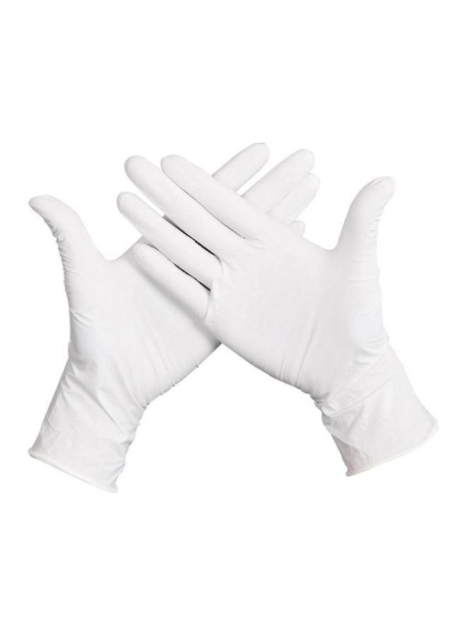 50-Piece Latex Disposable Gloves White M - Image 1