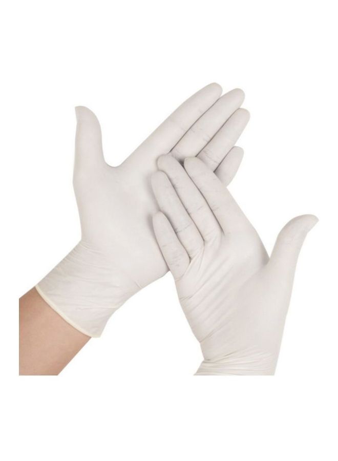 50-Piece Latex Disposable Gloves White M - Image 5