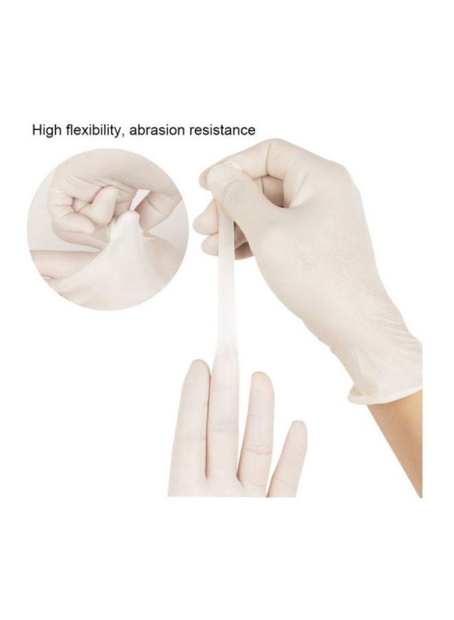50-Piece Latex Disposable Gloves White S - Image 3