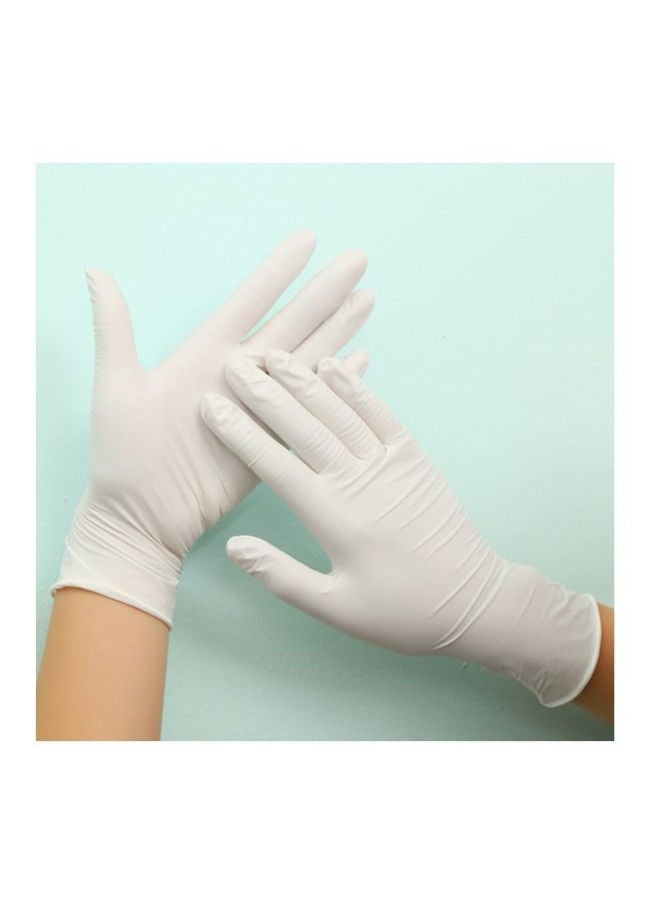 50-Piece Latex Disposable Gloves White S - Image 2