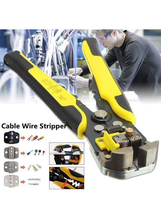 Generic 5-In-1 Multifunctional Wire Cable Stripper Crimp Plier Tool With Guide Ruler Yellow/Black  - Image 2