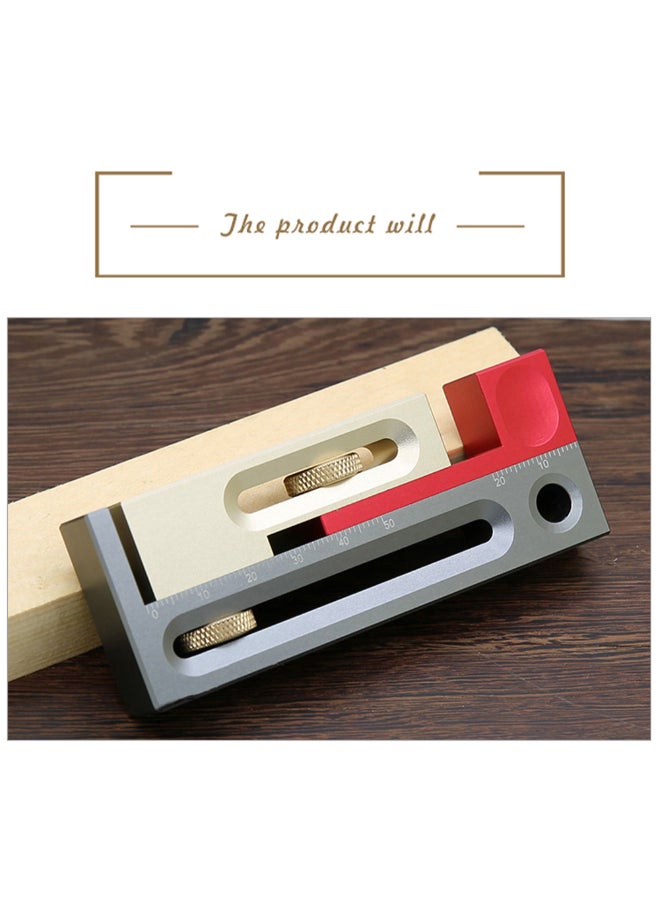 Movable Measuring Block Length Compensation Woodworking Tool Silver/Beige/Red  - Image 2