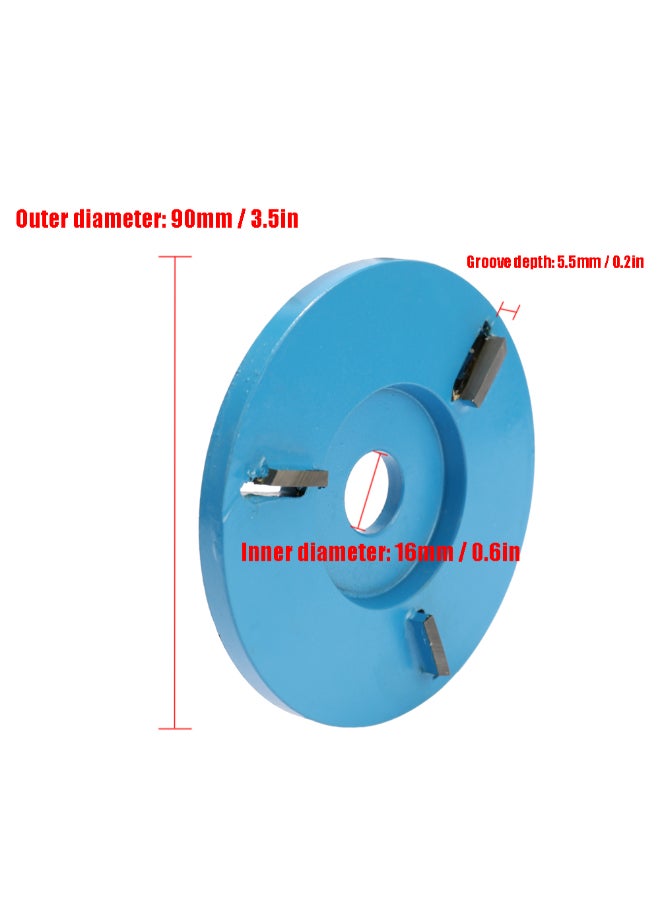 Three Teeth Woodworking Turbo Plane Wood Carving Disc Blue  - Image 3
