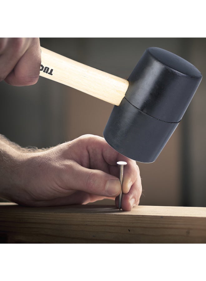 Rubber Mallet Dual Face Tile Hammer With Wooden Handle Black/Brown 34.50x 8.80x 14.60cm Black/Brown 34.50x 8.80x 14.60cm  - Image 4