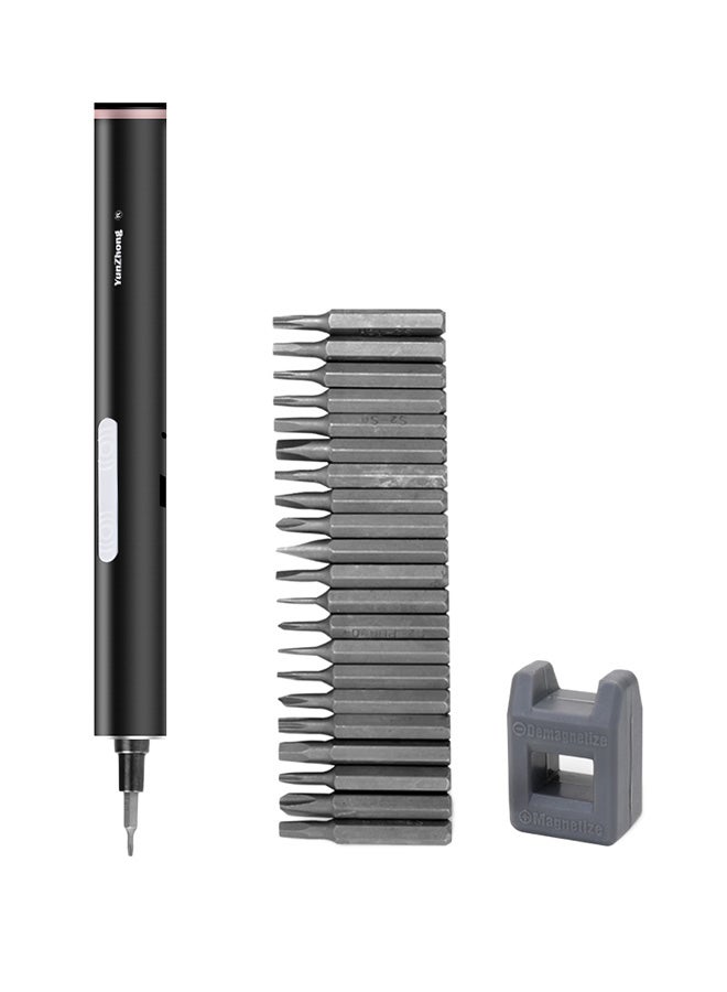 مفك براغي كهربائي لاسلكي قابل للشحن بمنفذ USB أسود - Image 2