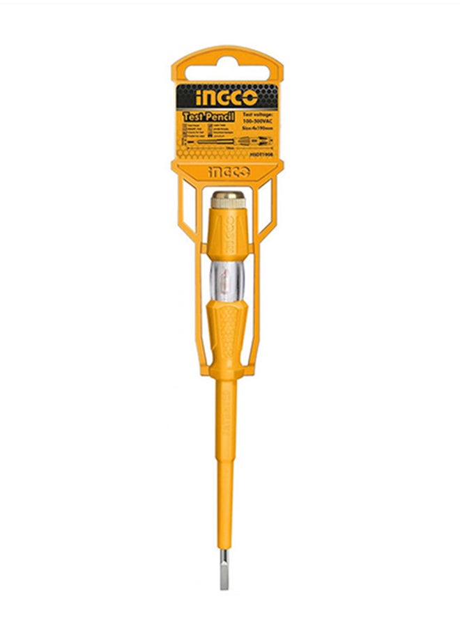 INGCO Test Pencil Screwdriver Yellow/Silver 190mm