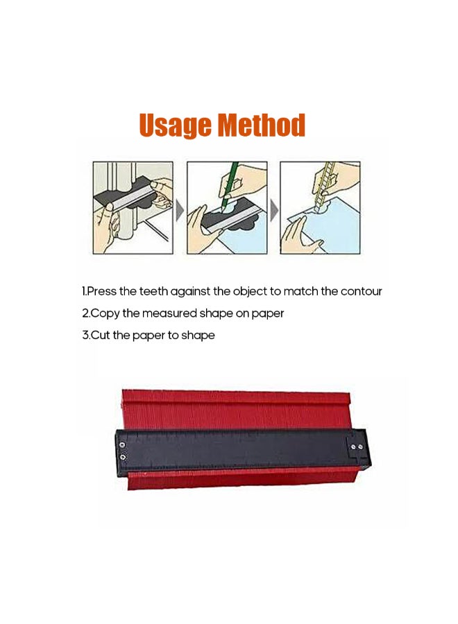 Generic Precisely Measure Irregular Shapes Contour Gauge Red 27 x 2 x 10cm  - Image 2