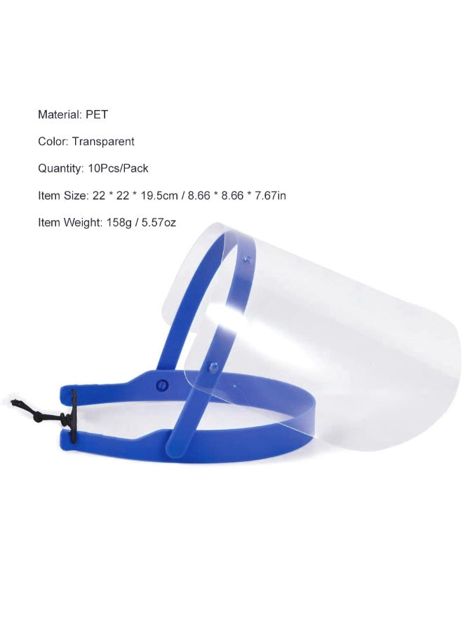 10-Piece Protective Dust-Proof Welding Safety Face Shield Blue/Clear 31.5 x 3.5 x 22cm - Image 5