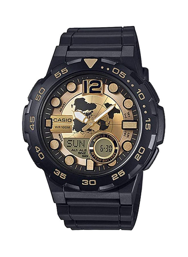 كاسيو ساعة يد كوارتز رقمية وبعقارب بسوار من الإستانلس ستيل طراز AEQ-100BW-9A - مقاس 48 مم - لون أسود للرجال  - Image 1