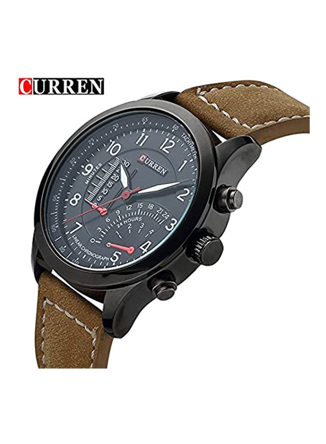 CURREN Men's Leather Analog Quartz Watch 8152 - 35 mm - Brown  - Image 2