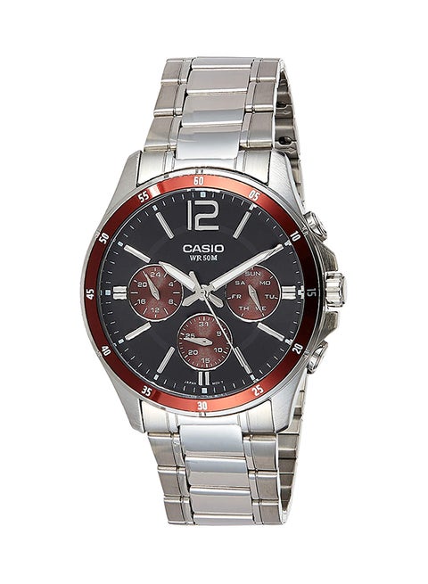Men's Enticer Analog Watch MTP1374D-5A - 47 mm - Silver