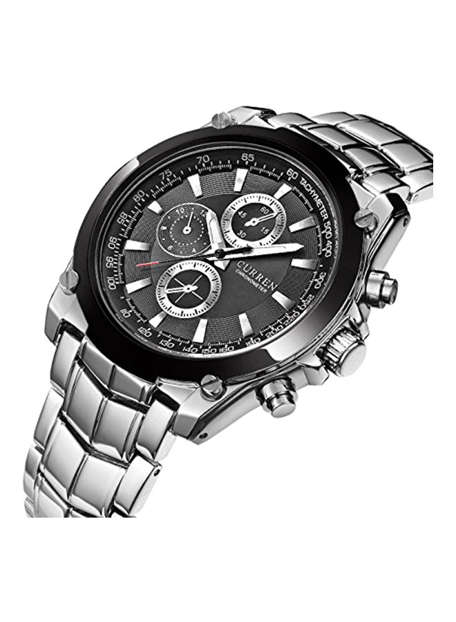 CURREN Men's Water Resistant Analog Watch 8025 - 40 mm - Silver - Image 2