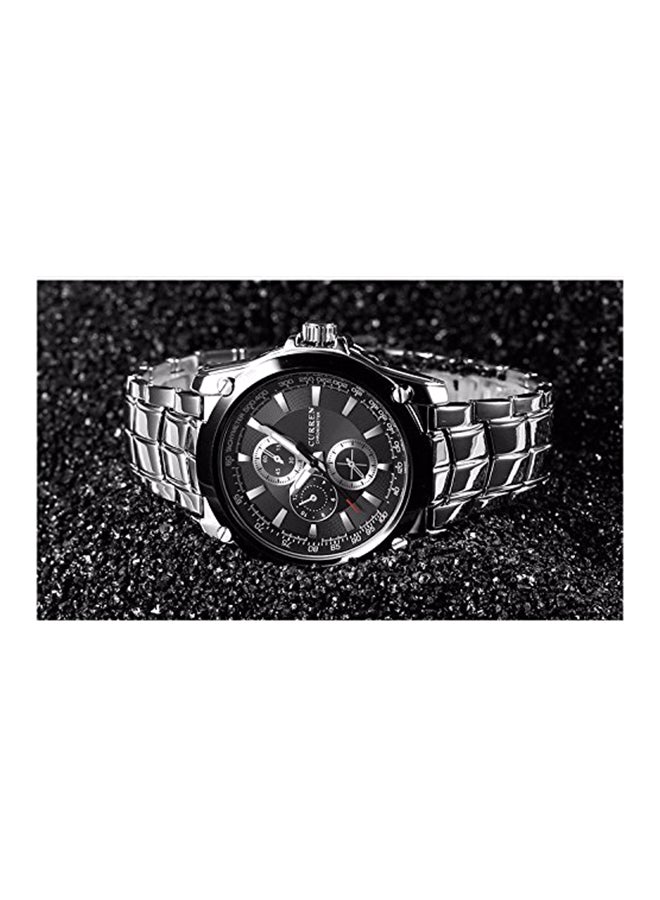 CURREN Men's Water Resistant Analog Watch 8025 - 40 mm - Silver - Image 3