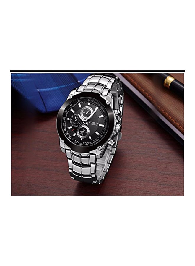 CURREN Men's Water Resistant Analog Watch 8025 - 40 mm - Silver - Image 4