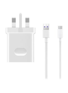 هواوي شاحن جداري مع كابل شحن بمنفذ مايكرو USB أبيض  - Image 1