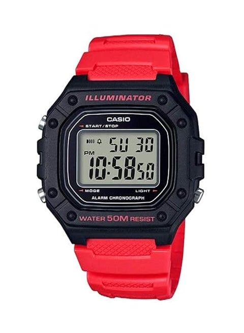 Men's Water Resistant Digital Watch W-218H-4BVEF - 44 mm - Red