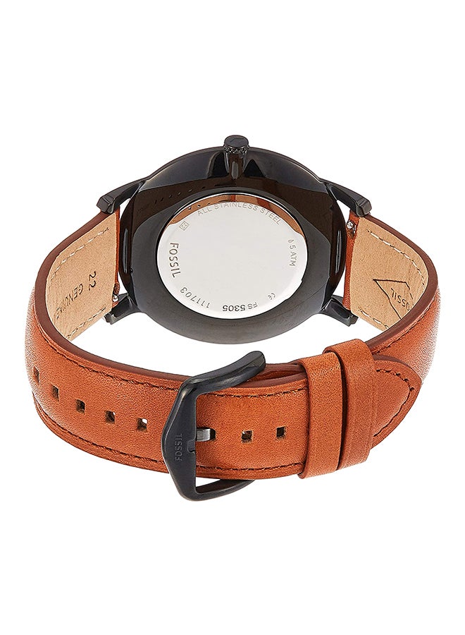 FOSSIL Men's Leather Chronograph Wrist Watch FS5305 - Image 2