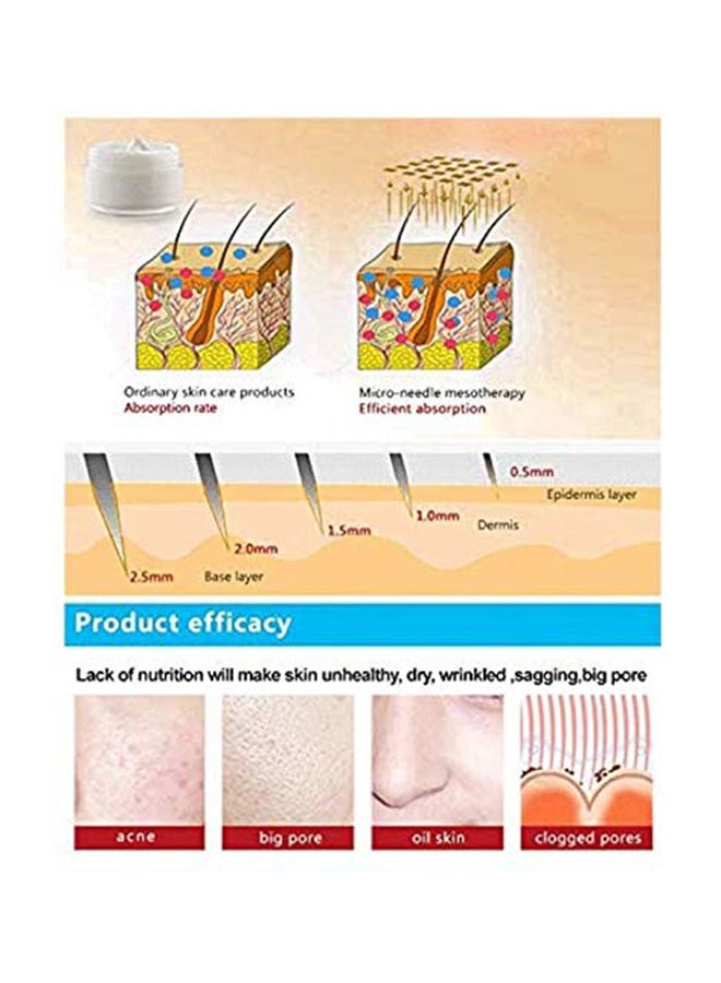 hydra Microneedle Derma Roller And Serum Applicator Cosmetic Microneedling Tool Clear 1mm  - Image 3