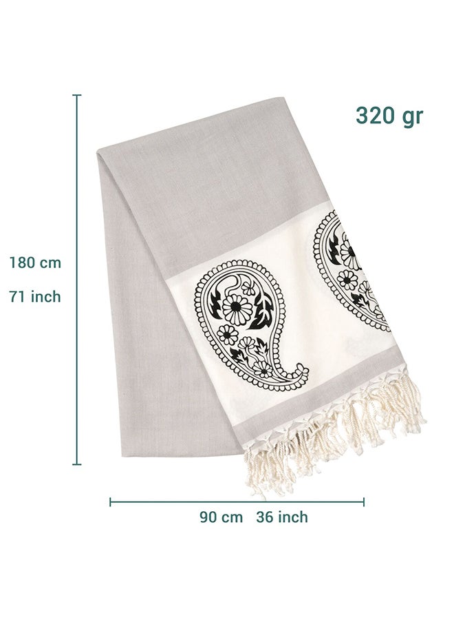 LAISLABONITA Turkish Cotton Pestemal Beach Towel Moscow Grey 90x180cm  - Image 2
