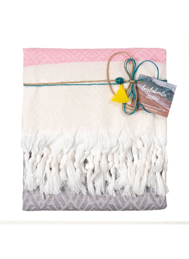 LAISLABONITA Turkish Cotton Pestemal Beach Towel Valensole Pink 100x180cm  - Image 1