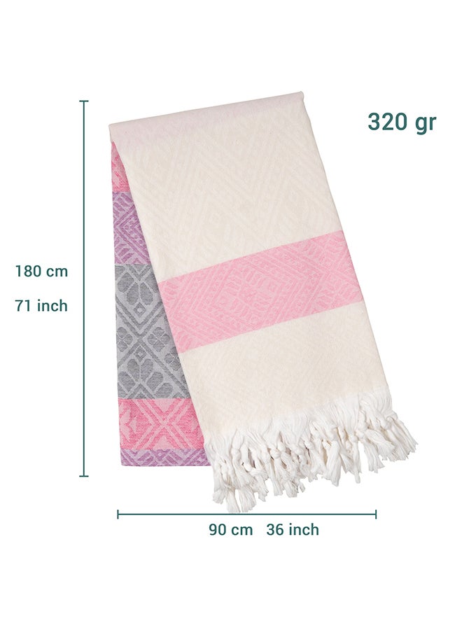 LAISLABONITA Turkish Cotton Pestemal Beach Towel Valensole Pink 100x180cm  - Image 2