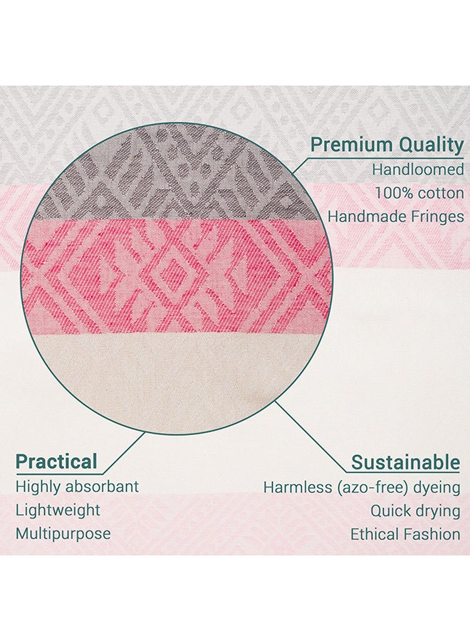 LAISLABONITA Turkish Cotton Pestemal Beach Towel Valensole Pink 100x180cm  - Image 3