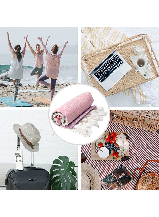 LAISLABONITA Turkish Cotton Pestemal Beach Towel Valensole Pink 100x180cm  - Image 4