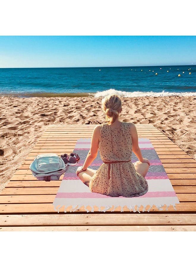 LAISLABONITA Turkish Cotton Pestemal Beach Towel Valensole Pink 100x180cm  - Image 5