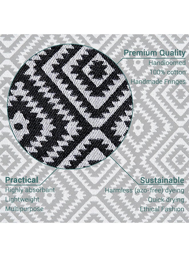 LAISLABONITA Turkish Cotton Pestemal Beach Towel Stockholm Black 100x180cm  - Image 3
