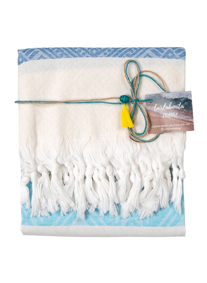 LAISLABONITA Turkish Cotton Pestemal Beach Towel Valensole Blue 100x180cm  - Image 1