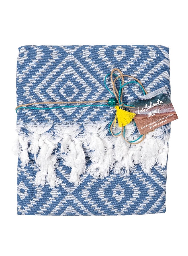 LAISLABONITA Turkish Cotton Pestemal Beach Towel Stockholm Blue 100x180cm  - Image 1