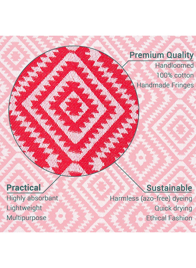 LAISLABONITA Turkish Cotton Pestemal Beach Towel Stockholm Red 100x180cm  - Image 3