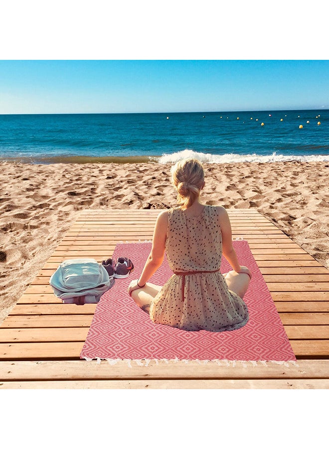 LAISLABONITA Turkish Cotton Pestemal Beach Towel Stockholm Red 100x180cm  - Image 5