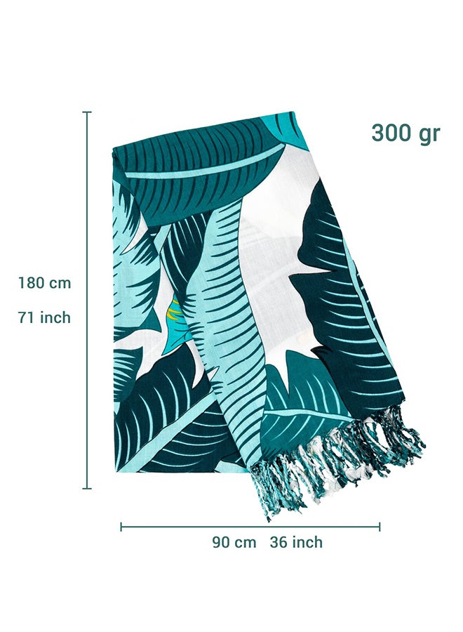 LAISLABONITA Turkish Cotton Pestemal Beach Towel Havana Green 100x180cm  - Image 2