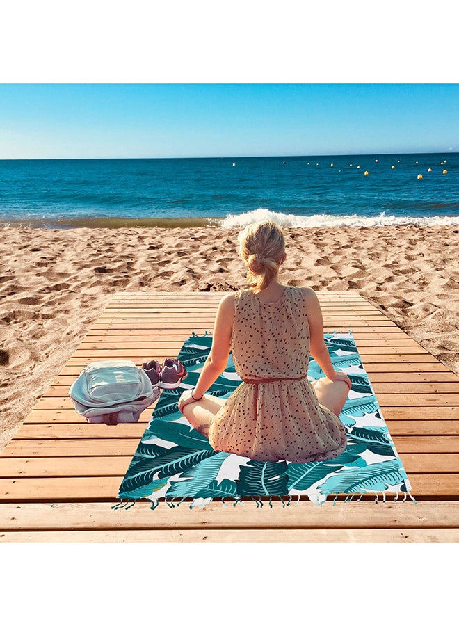 LAISLABONITA Turkish Cotton Pestemal Beach Towel Havana Green 100x180cm  - Image 5