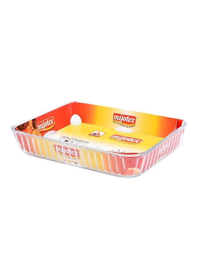 MIJOTEX Rectangular Glass Oven Tray Clear 2.6Liters