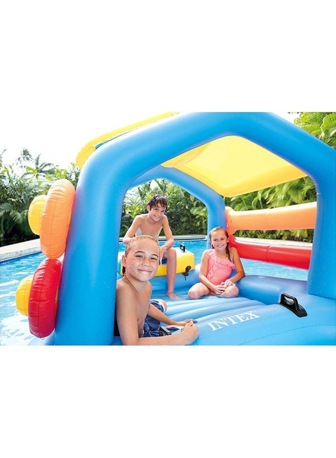 INTEX Lightweight Vinyl Water-weighted Base Island Inflatable Pool Float With Slide 279x173x122cm - Image 3