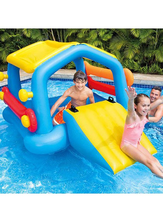INTEX Lightweight Vinyl Water-weighted Base Island Inflatable Pool Float With Slide 279x173x122cm - Image 2