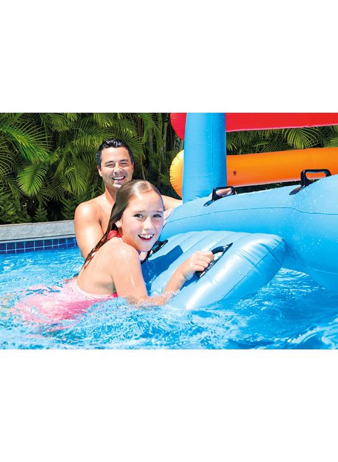 INTEX Lightweight Vinyl Water-weighted Base Island Inflatable Pool Float With Slide 279x173x122cm - Image 4