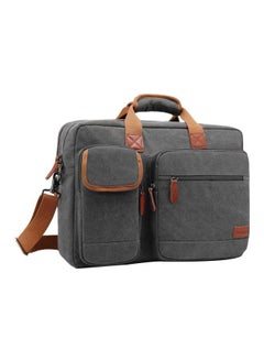 CoolBELL Canvas Briefcase Bag For 15.6 Inch Laptop Grey/Brown  - Image 1