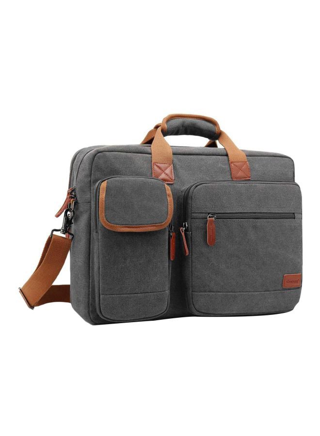 CoolBELL Canvas Briefcase Bag For 15.6 Inch Laptop Grey/Brown  - Image 1