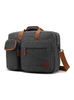 CoolBELL Canvas Briefcase Bag For 15.6 Inch Laptop Grey/Brown  - Image 3