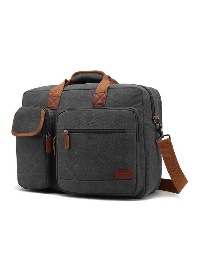 CoolBELL Canvas Briefcase Bag For 15.6 Inch Laptop Grey/Brown  - Image 3